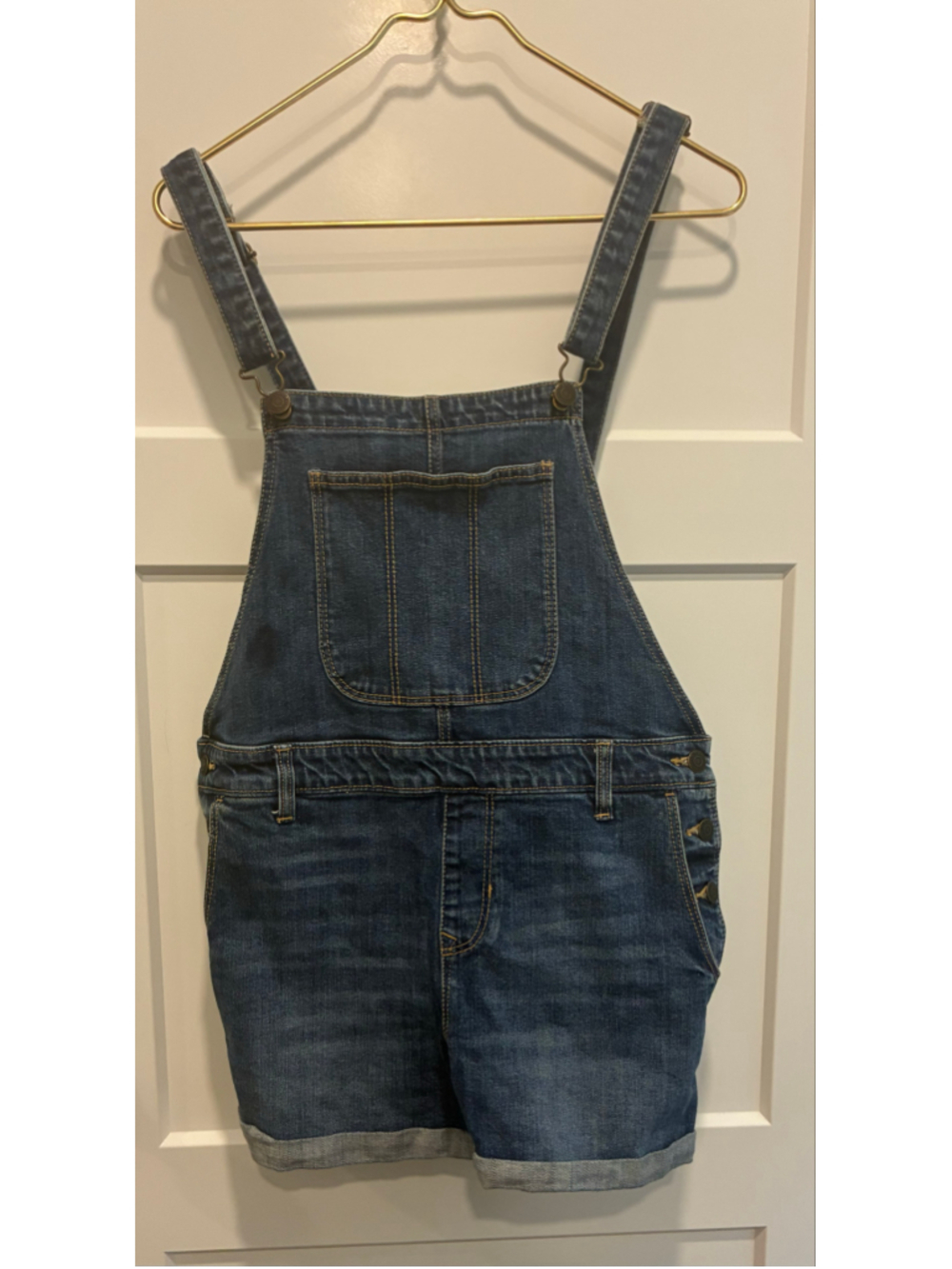 Women's Old Navy Denim Overall Shorts Blue Size M